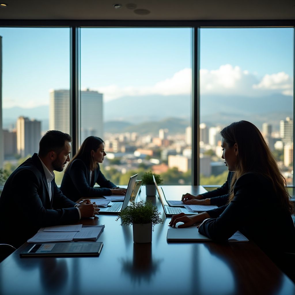 Equipo de consultoría estratégica en oficina moderna de Córdoba